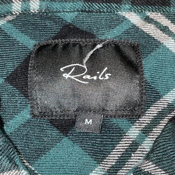 Rails Shirt Womens Medium Pine Black Plaid Hunter Button Rayon Top Classic EUC - Picture 7 of 11